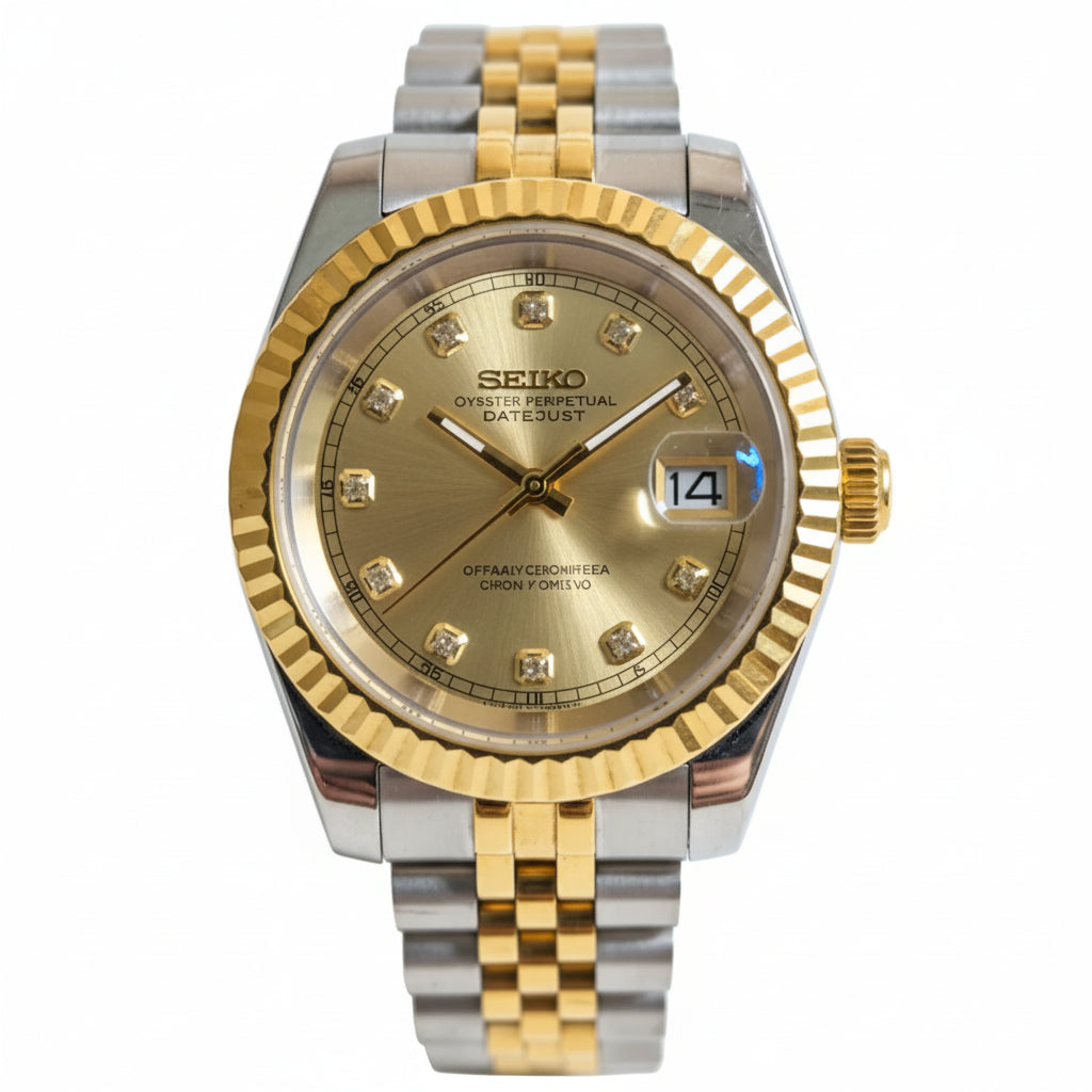 Mod Prestique Gold Diamond Two Tone Dial
