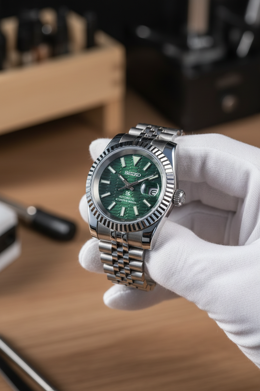 Mod Prestique Green Motif Dial