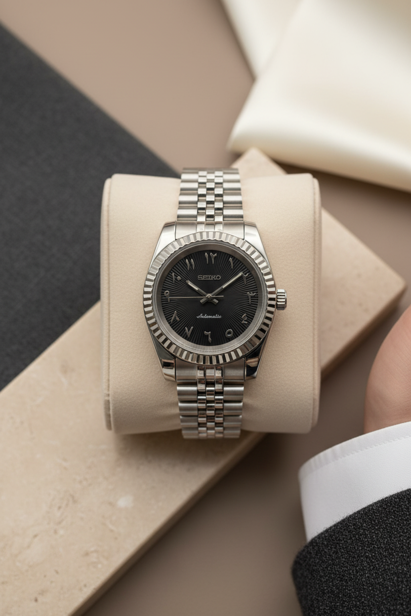 Mod Prestique Black Textured Arabic Dial