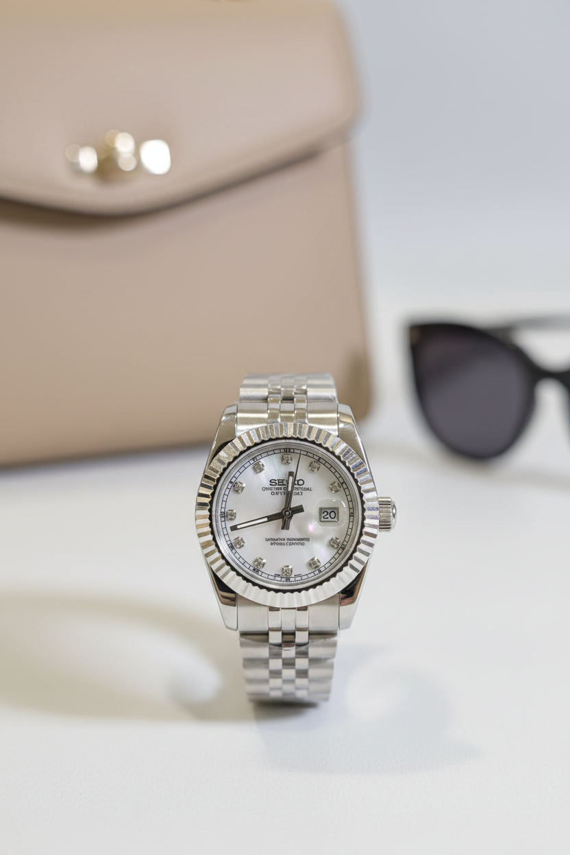 Mod Prestique Silver Dimond Dial